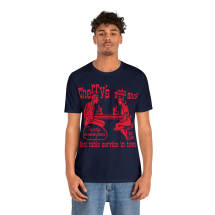 Retro Cherry's Soda Shop Unisex Short Sleeve Tee