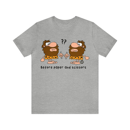 Caveman Rock Paper Scissors Unisex Tee