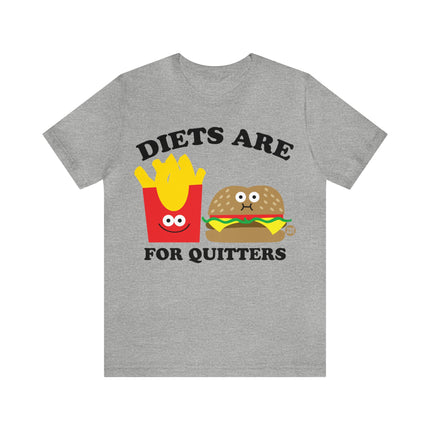 Diets Are For Quitters Burger and Fries Unisex Short Sleeve Tee