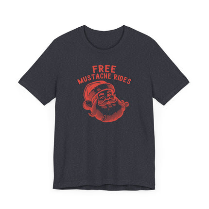 Funny "FREE MUSTACHE RIDES" Tee Shirt