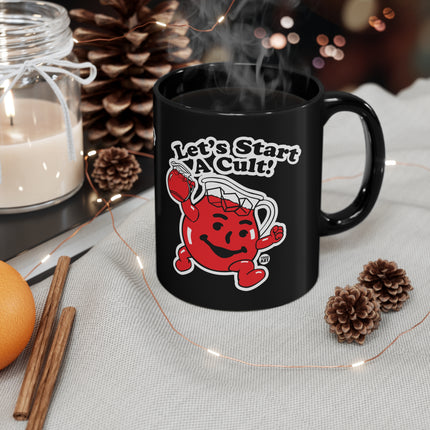 Let's Start a Cult Kool Aid Man Black Coffee Mug