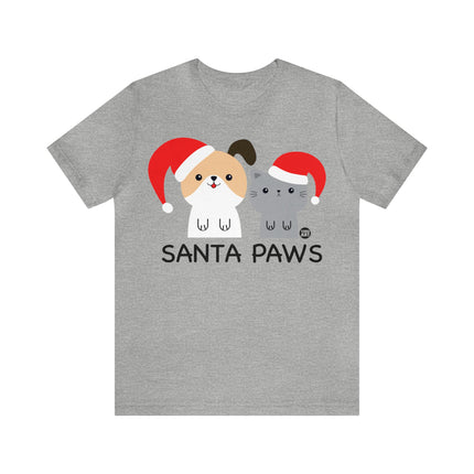 Santa Paws Dog and Cat Christmas Unisex Tee