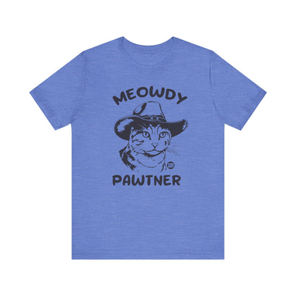 Meowdy Pawtner Cat Tee, Cute Cat Cowboy Tshirt