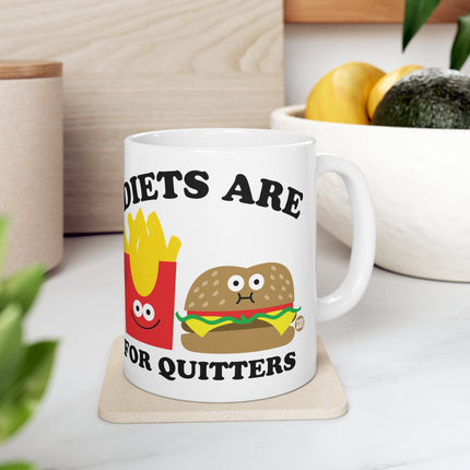 Diets Are For Quitters Burger and Fries Ceramic Mug