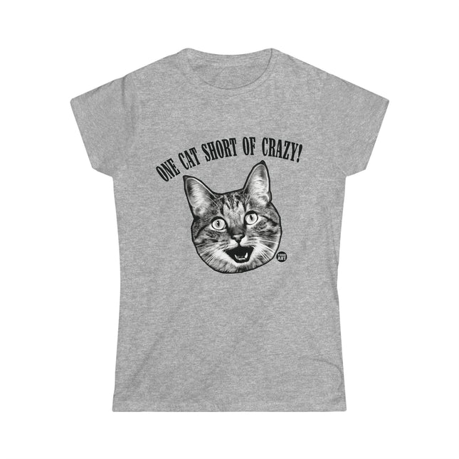 One Cat Short Of Crazy Women's Softstyle Tee