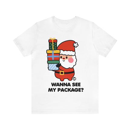 Wanna See My Package Cute Santa Xmas Unisex Tee