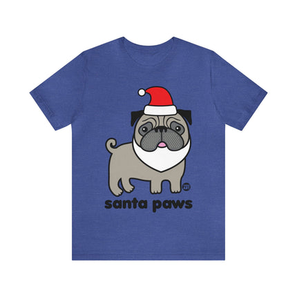 Santa Paws Pug Christmas Unisex Tee