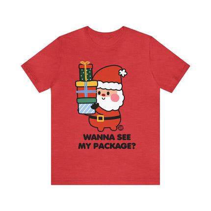 Wanna See My Package Cute Santa Xmas Unisex Tee