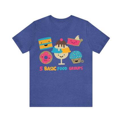 5 Basic Food Groups Unisex Short Sleeve Tee