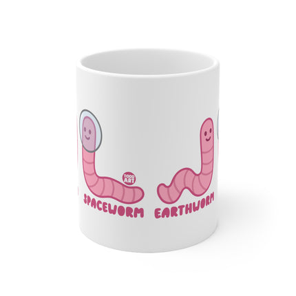 Earthworm Spaceworm Ceramic Mug