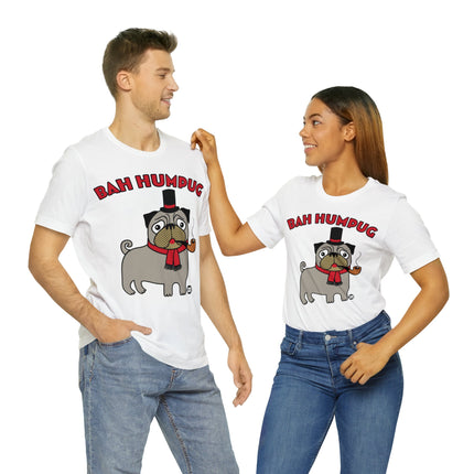 Bah Humpug Pug Christmas Unisex Short Sleeve Tee