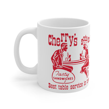 Retro Cherry's Soda Shop Ceramic Mug