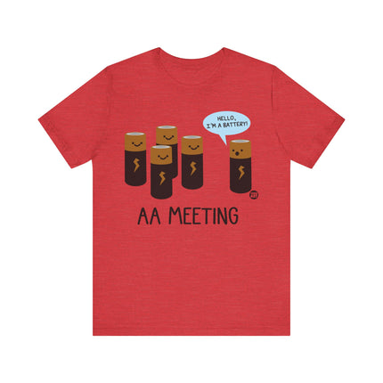 AA Meeting Battery Pun Short Sleeve Tee