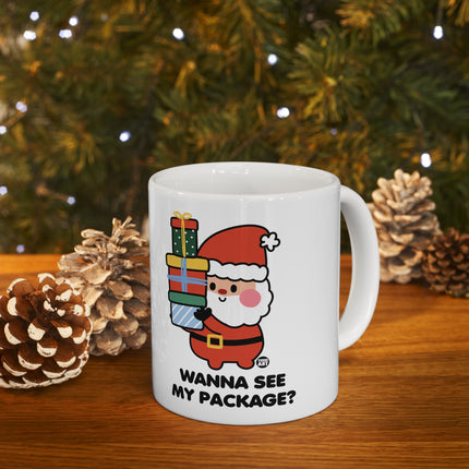 Wanna See My Package Cute Santa Ceramic Mug