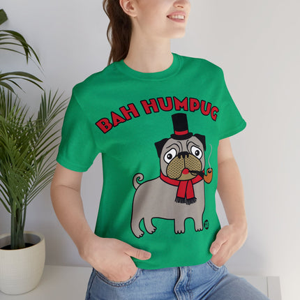 Bah Humpug Pug Christmas Unisex Short Sleeve Tee