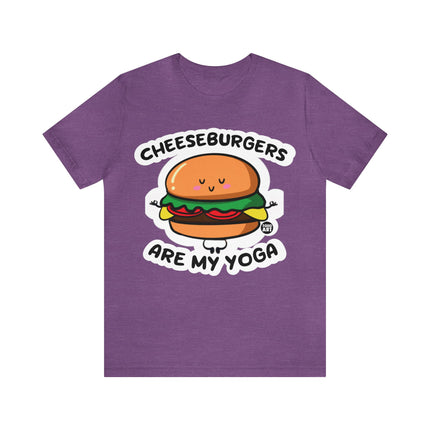 Cheeseburgers Are My Yoga Unisex Short Sleeve Tee