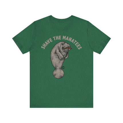 Funny "SHAVE THE MANATEES" Tee Shirt