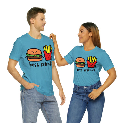 Best Friends Burger and Fries Unisex Short Sleeve Tee