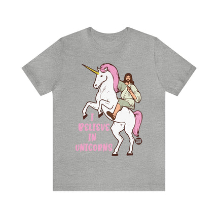 I Believe in Unicorns Jesus Unisex Short Sleeve Tee