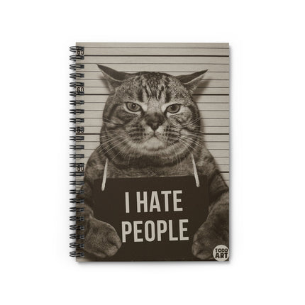 I Hate People Cat Spiral Notebook - Ruled Line