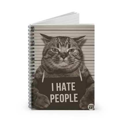 I Hate People Cat Spiral Notebook - Ruled Line