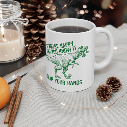 Clap Hands T Rex Ceramic Mug