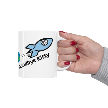 Goodbye Kitty Spaceship Ceramic Mug