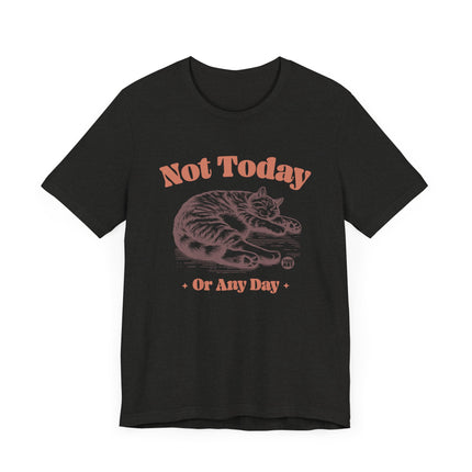 Funny "NOT TODAY OR ANY DAY" Cat Tee Shirt