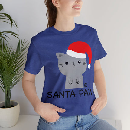 Santa Paws Cat Christmas Unisex Tee