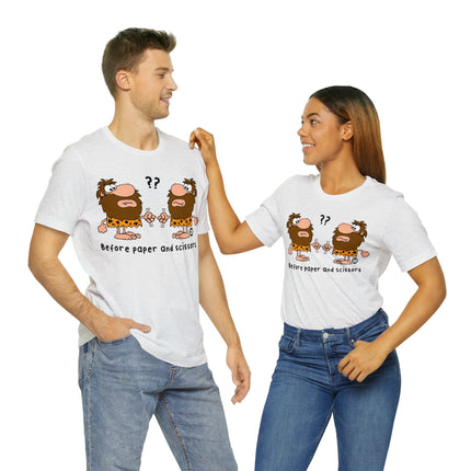 Caveman Rock Paper Scissors Unisex Tee