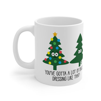 Whole Lotta Balls Christmas Tree Ceramic Mug