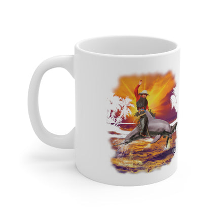 Dolphin Cowboy Ceramic Mug