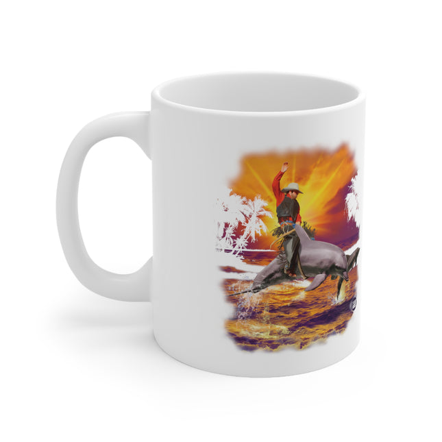 Dolphin Cowboy Ceramic Mug