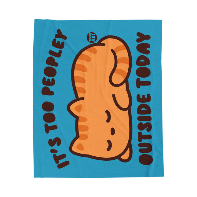 Too Peopley Outside Cat Velveteen Plush Blanket