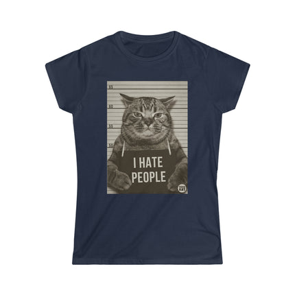 I Hate People Cat Women's Softstyle Tee