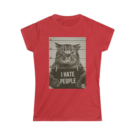 I Hate People Cat Women's Softstyle Tee