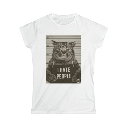 I Hate People Cat Women's Softstyle Tee