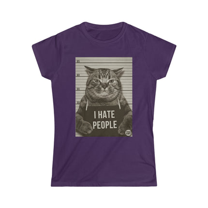 I Hate People Cat Women's Softstyle Tee