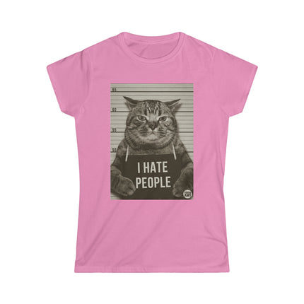 I Hate People Cat Women's Softstyle Tee