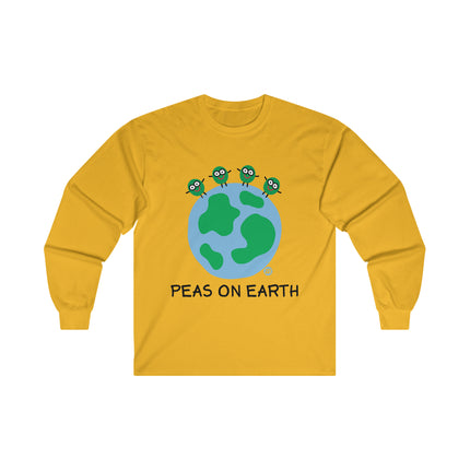 Peas on Earth Ultra Cotton Long Sleeve Tee