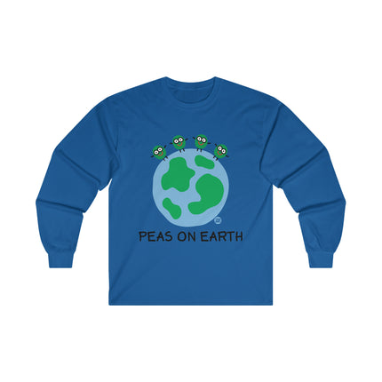 Peas on Earth Ultra Cotton Long Sleeve Tee