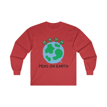 Peas on Earth Ultra Cotton Long Sleeve Tee