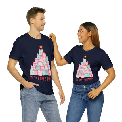 Meowy Christmas Cat Unisex Short Sleeve Tee