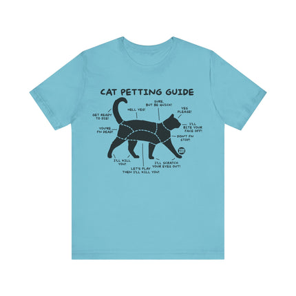 Cat Petting Guide Shirt Tee, Funny Cat Owner Shirt, Cat Lover Tees