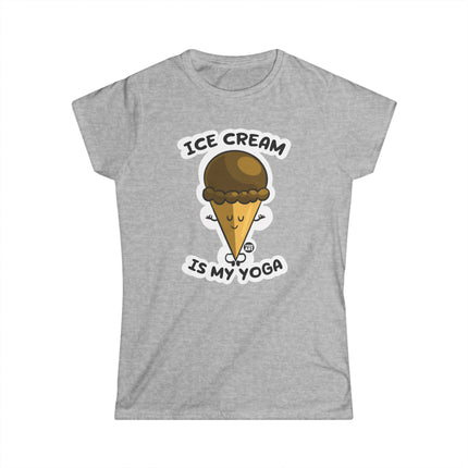 Ice Cream Is My Yoga Womens Softstyle Tee