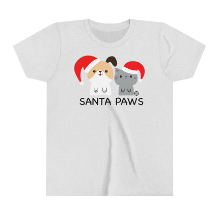 Santa Paws Dog and Cat Kids Short Sleeve Tee