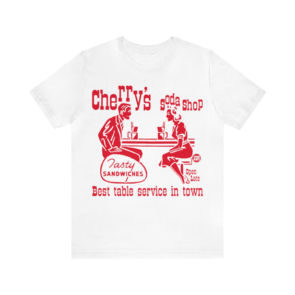 Retro Cherry's Soda Shop Unisex Short Sleeve Tee