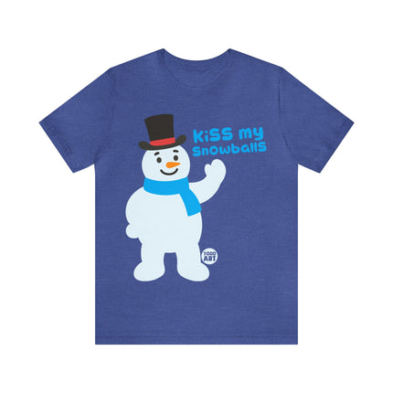 Kiss My Snowballs Snowman Xmas Unisex Tee