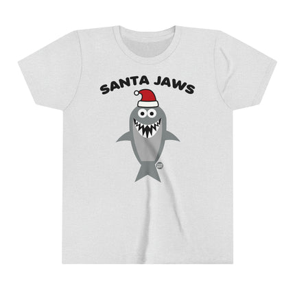 Santa Jaws Shark Kids Short Sleeve Tee