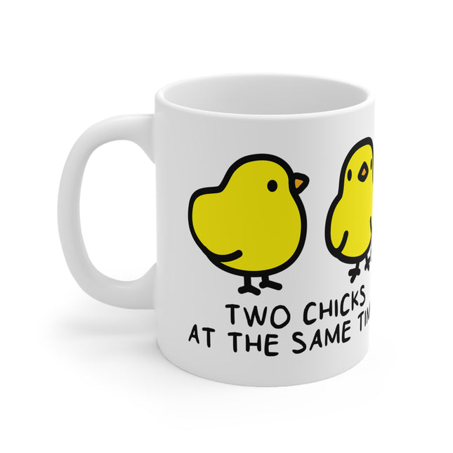 Two Chicks Same Time Ceramic Mug